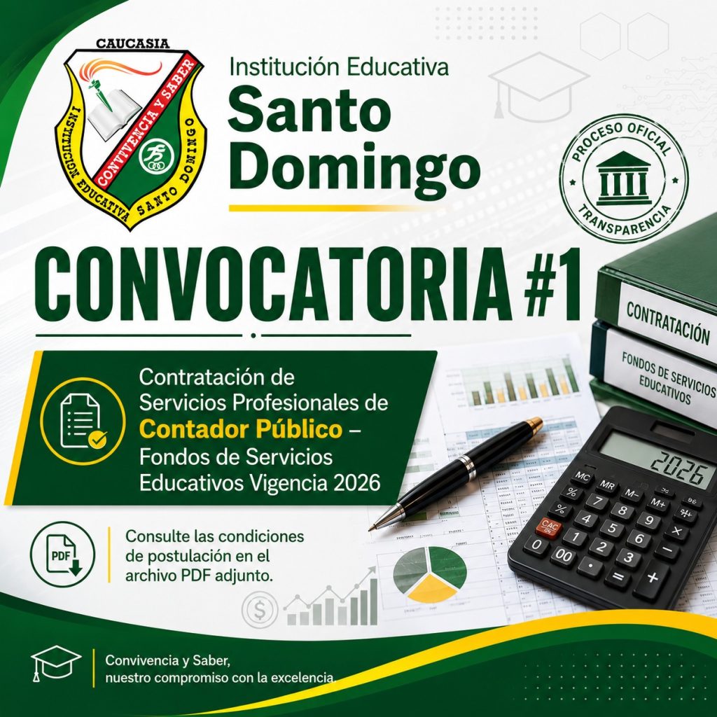 Convocatoria #1 para contratar servicios de contador público de los fondos de servicios educativos vigencia 2026. Convocatoria #1 para contratar servicios de contador público de los fondos de servicios educativos vigencia 2026.
